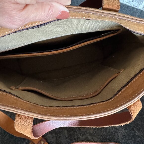 Women's toto/purse all leather shoulder/double handles by Burgundy - Picture 11 of 14